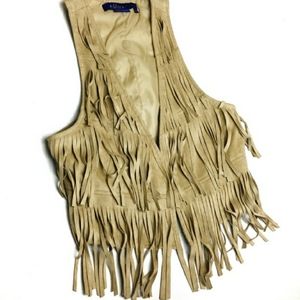 MILEY CYRUS Suede Fringe Vest Medium